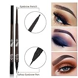 PrettyDiva Eyebrow Pencil, Waterproof Long Lasting Tattoo Eyebrow Pen Tint Brow Gel Eye Makeup Tool (Chestnut)