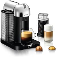 Nespresso Vertuo Coffee and Espresso Machine by Breville with Aeroccino Milk Frother- Chrome