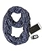 Genovega USAstyle Zipper Hidden Pocket Infinity Scarf - Navy Blue Women Men Midweight Lightweith Thin Light Plain Solid Jersey Travel Passport Infinite Scarfs