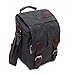 BLUBOON Vintage Canvas Camera Bag Shockproof Leather DSLR SLR Messenger Shoulder Bag Waterproof (Black)