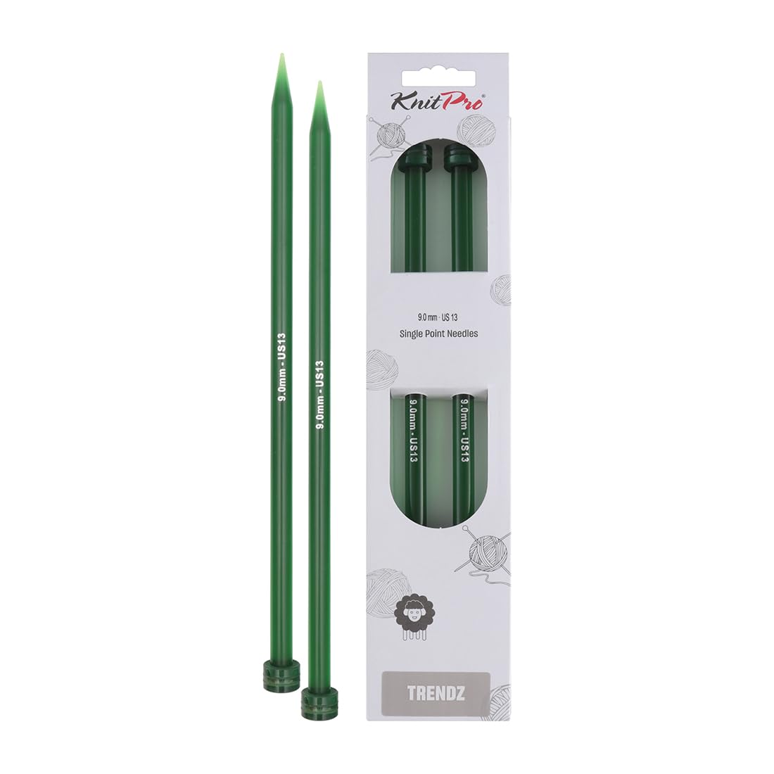 KnitPro Trendz Single Pointed Needles 10" (25cm) | 9.00mm