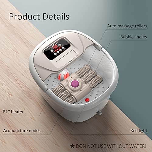 Foot Spa Bath Massager with Heat, 6 Motorized Rollers, Bubble, Fast