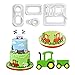 Farm Animals Cake Decorating Cutters - Cartoon Tractor/Car Cookie Cutter Set/Pig Sheep Cow/Biscuit Mold for DIY Baking Fondant Sugarcraft Pastry Cupcake Toppers