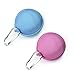 Case Star 2 PCS(Light Blue and Pink)Earphone Handsfree Headset HARD EVA Case - Clamshell/MESH Style with Zipper Enclosure, Inner Pocket, and Durable Exterior Plus Silver Climbing Carabiner With Case Star Cell Phone Bag (EVA Earphone Case-Light Blue and Pink)