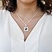 Inspired Silver - Autism Awareness Jigsaw Charm Necklace for Women - Silver Square Charm 18 Inch Necklace with Cubic Zirconia Jewelry