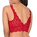 Smart & Sexy Women's Signature Lace Deep V Bralette Bra, no no red, XL