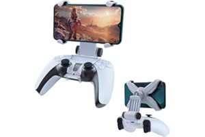 Mobile Gaming Clip for PS5 DualSense Wireless Controller, Adjustable Phone Clamp Holder for Remote Play and Cloud Gaming - Pl