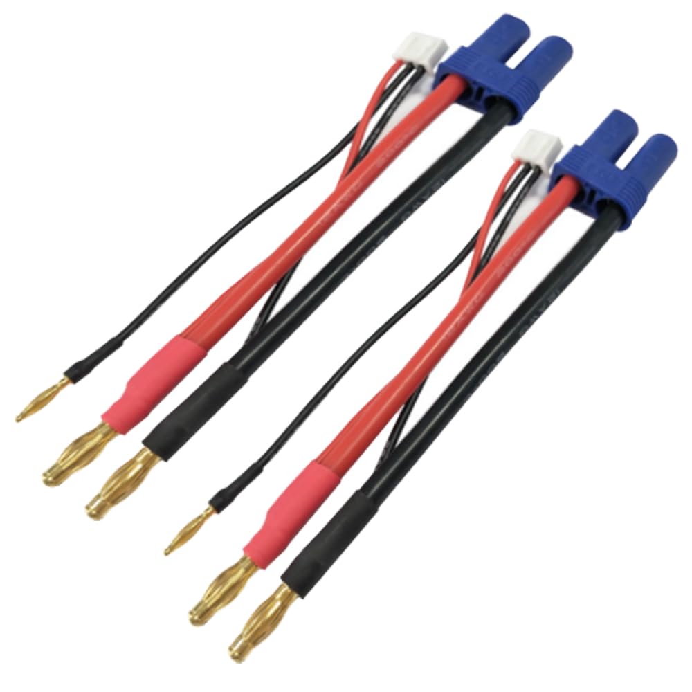 Yiqigou 2pcs EC5 Female Plug Connector to 4.0 mm Banana Male Balanced Cable with 10cm 12 AWG Silicone Cable