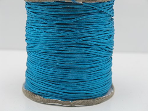 KONMAY 1 Roll 175yd Braided 1.5mm Nylon Shamballa Macram/beading Cord Lift Shade Cord (Peacock Blue 374)
