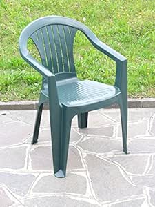 Sillón silla de plástico verde 10pz para jardín muebles exterior