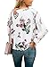LOSRLY Women Floral Printed Tie Front V Neck Short Sleeve Chiffon Tops Summer Blouses-White S 4 6