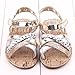 Voberry® Baby Infant Girls Summer Prewalker Bronze Anti-Slip Crib Flat Sandals (6~12 Month, Gold)