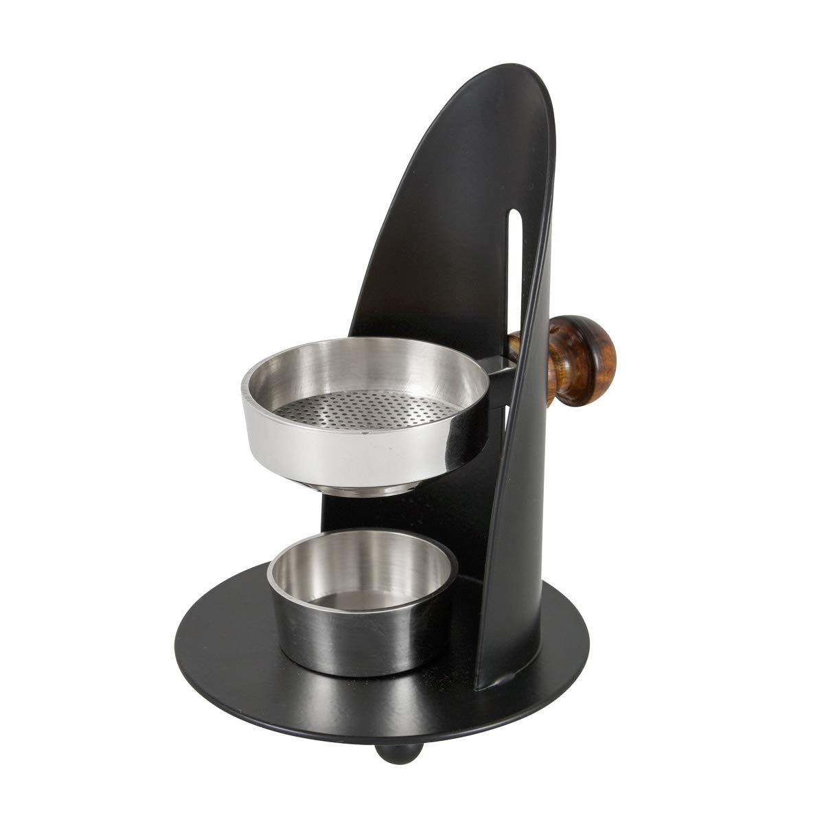 NKlaus incense burner height adjustable incense stand with wooden handle black silver lacquered for incense resins and incense operating mode tea light 4016