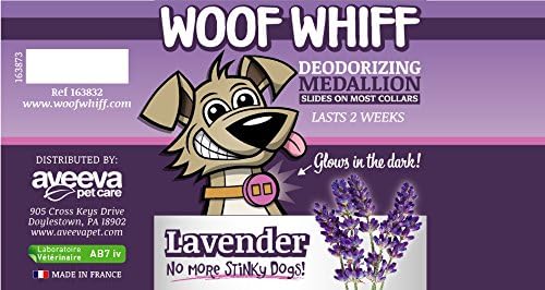 Woof Whiff Lavender Scent Medallion for Small Dogs (Glows In The Dark)