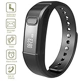 Fitness Tracker Smart Bracelet, Vcall Waterproof Bluetooth Smart Band Wristband Activity Tracker with Sports Pedometer Health Tracker and Sleep Monitor - Black