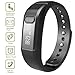 Fitness Tracker Smart Bracelet, Vcall Waterproof Bluetooth Smart Band Wristband Activity Tracker with Sports Pedometer Health Tracker and Sleep Monitor - Black