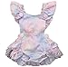 Baby Girl Tie Dye Outfit Gradient Ruffle Criss Cross Back Bowknot Romper Tutu Dress Jumpsuit Toddler Valentine Gift (12-18 Months, A)