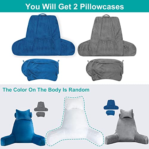 Vekkia Soft Reading & Bed Rest Pillow with Higher Support Arm, Pocket