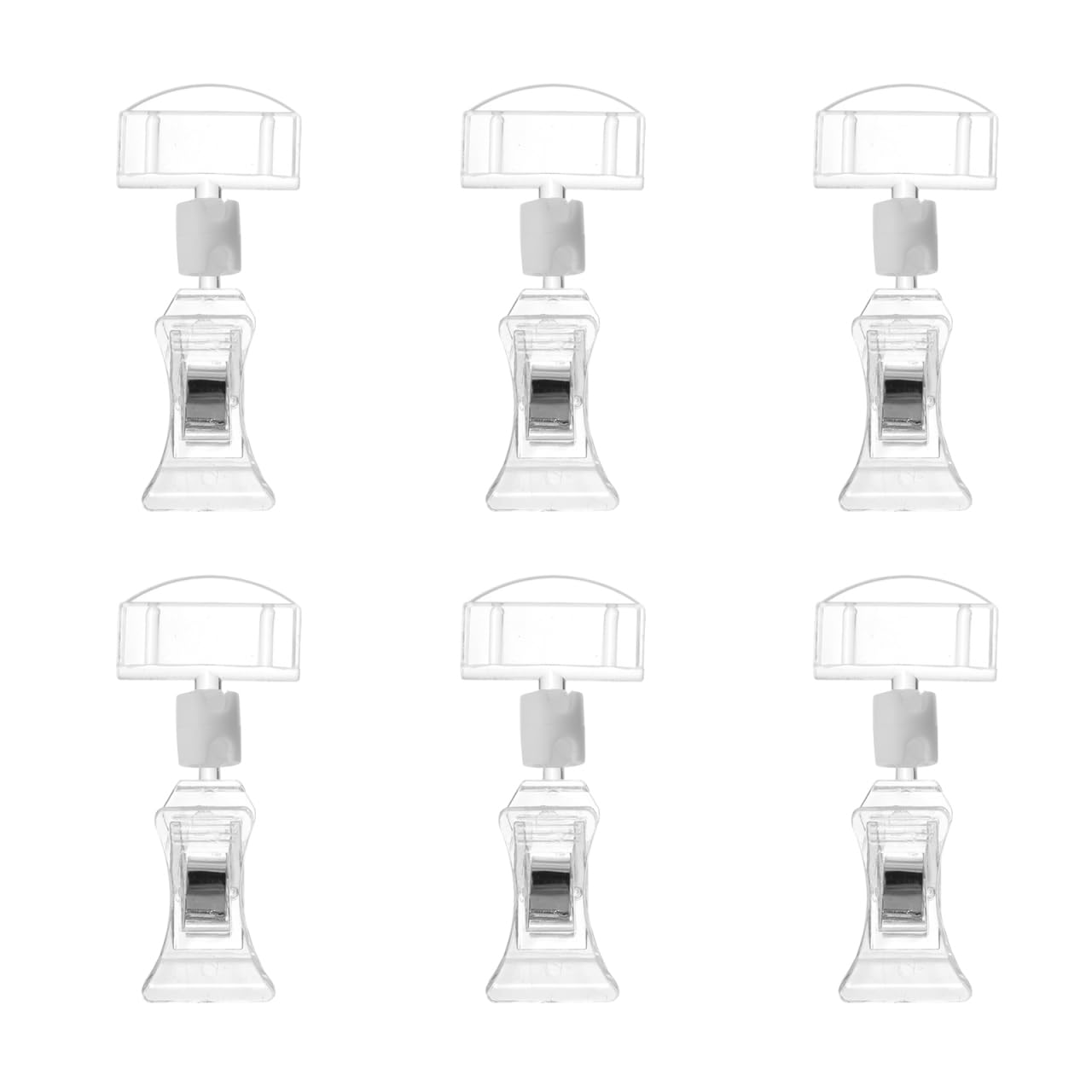 iplusmile 6Pcs Acrylic Tag Clips - Rotatable Clear Display Stands for Advertising, Retail, Supermarkets, and Home Office Label Display