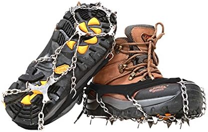 Hilarocky Traction Cleats Ice Snow Shoes Grips Anti Slip Stainless Steel Spikes Crampons for Walking Hiking Camping Mountaineering Climbing Hunting