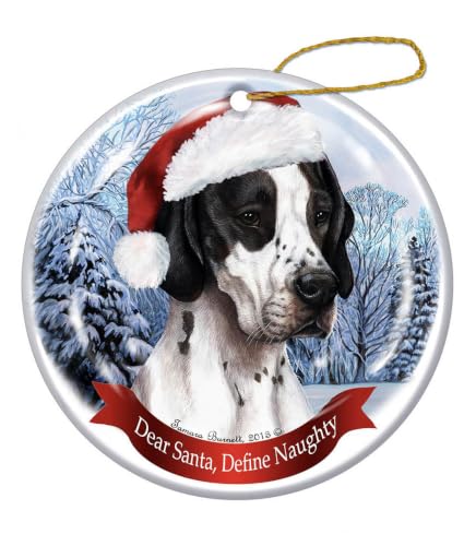 Holiday Pet Gifts English Pointer Black Santa Hat Dog Porcelain Ornament at Amazon