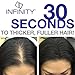 Infinity Hair Fiber Hair Loss Concealer - Hair Thickening Fibers for Men & Women - Black, 60g