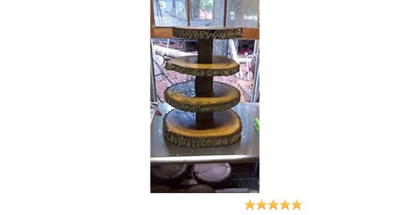 Amazon Com Rustic Wedding 4 Tier Natural Log Cupcake Cake