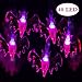 GIGALUMI Halloween String Lights, 15ft 40 Purple Bats Lights Halloween Decoration Lights with 8 Modes, Battery Powered