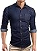 Grin&Bear Custom Denim Fitted Shirt Mens Shirt Jeans, Blue, M, SH591