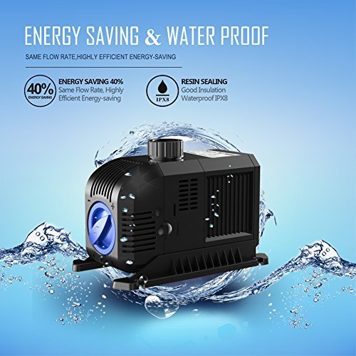 SongJoy 1321 GPH Hydroponics Submersible Water Pump 80W for Indoor Outdoor Fountain Pond Aquarium Fish Tank with 8.2ft Power Cord