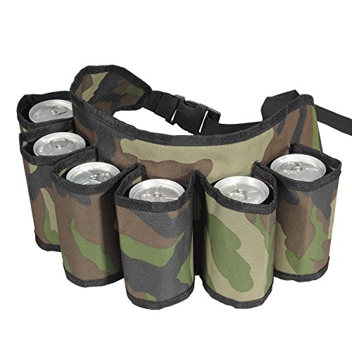 Ohuhu Beer Belt Soda 6Can Holster Belt with Buckle, Beer Holder for