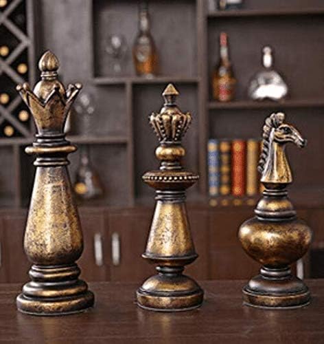 Decoured European And American High-End Antique Chess Ornaments Home Furnishing Soft Decoration Crafts Living Room Tv Cabinet Decoration Gift Gold Three A Set Price,Three Sets Of Bronze Color