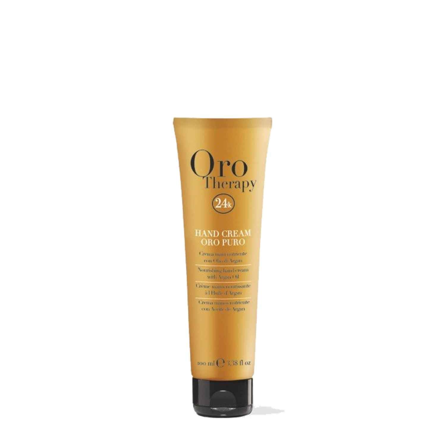 Fanola Orotherapy, Hand Cream Infused with Keratin and Argan Oil to Moisturize Skin Deeply, Long-Lasting Protection for Soft and Supple Skin, 100