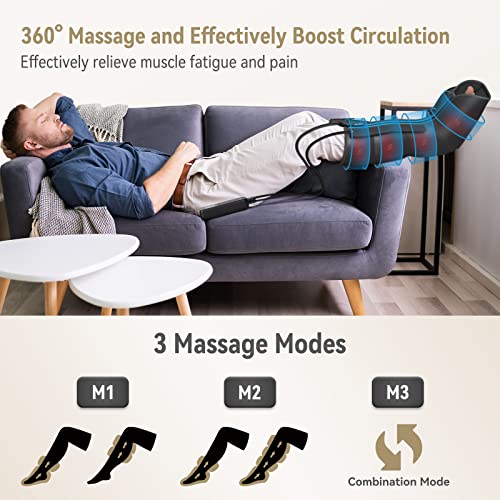 FIT KING Leg Massager with Heat Upgraded Leg Compression Massager for