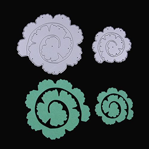 Whitelotous Cutting Dies Cut Dies Stencil Metal Template Mould for DIY Scrapbook Album Paper Card (2 pcs Rose Flower) - Thumbnail 3