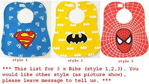 Superhero Cartoon Baby Bibs Newborn Kid Saliva Bibs Babadores Waterproof Bibs Burp Clothes Infant bandanas scarf cravat pinafore pwodwi ti bebe kado (3pcs/lot)