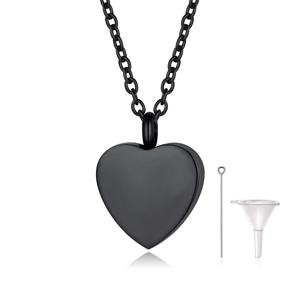 Black Urn Jewellery for Women Cute Heart Keepsake Cremation Necklace for Dogs Pet Cat — image 1