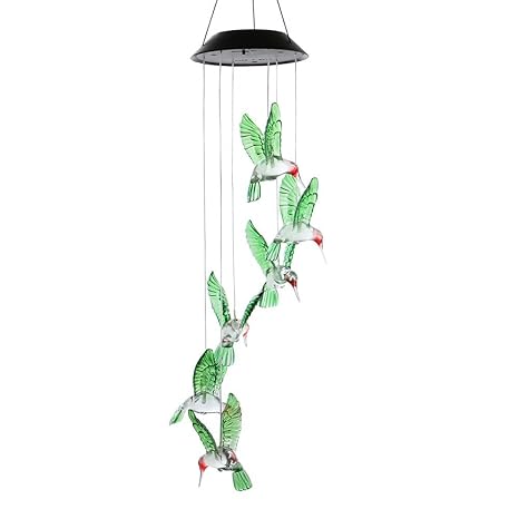 Aveki Solar Powered Wind Chime Color Changing Led Solar Mobile