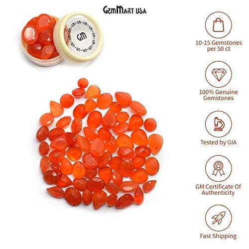 50 cts Carnelian Loose Gemstones, Carnelian Stone, Orange Stone, Mix Shape Stones (CN-60001)