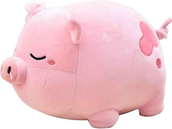 Amazon 柔らかい ぬいぐるみ かわいい 太った豚 人形 子供枕 ぬいぐるみ プレゼント ホーム デコレーション ピンク 25cm ぬいぐるみ おもちゃ