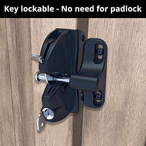 D&D Technologies LLAA LokkLatch, Locking Gate Gravity Latch, Key Lockable on One Side of Gate