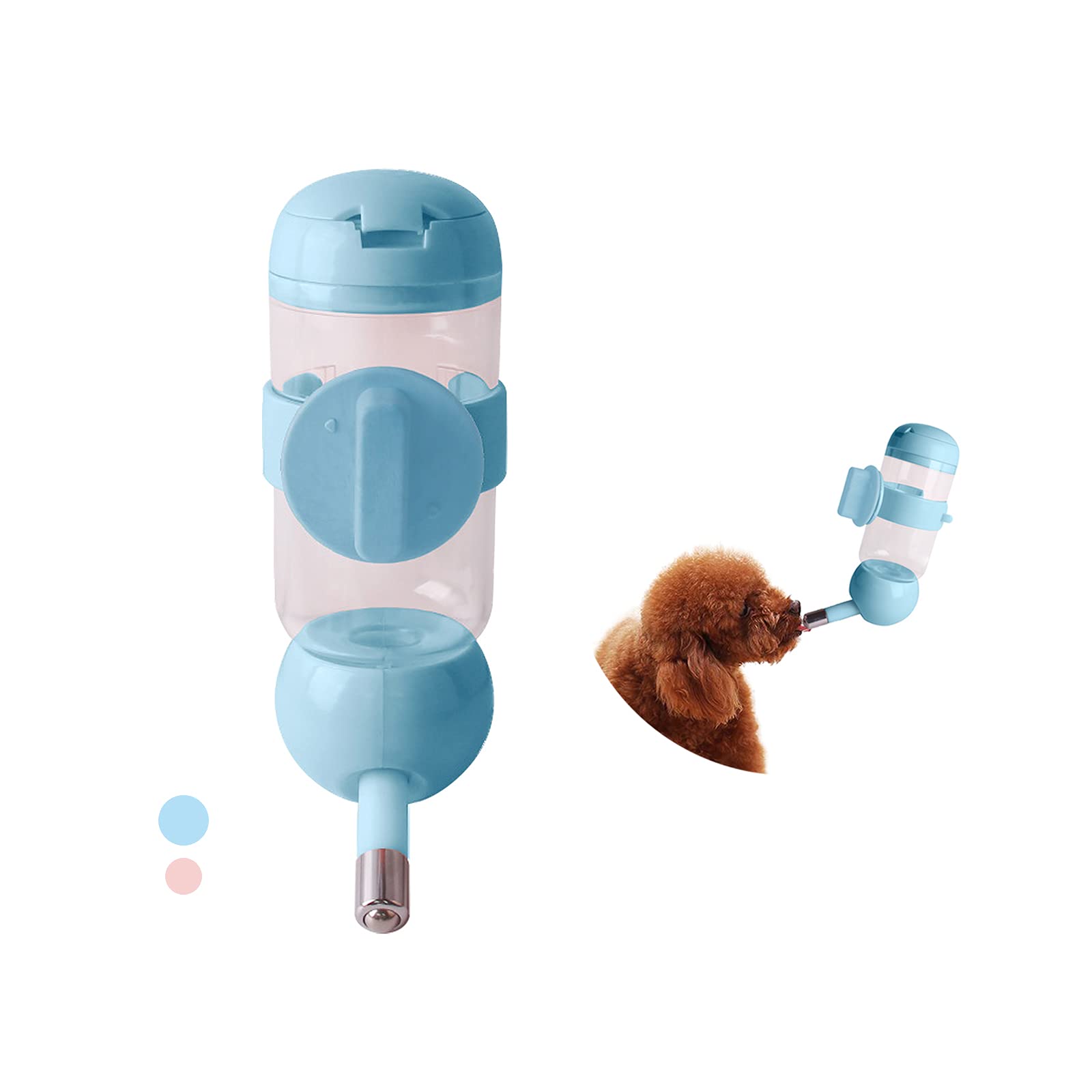 Dog Cat Hanging Water Bottle Pet Automatic Water Dispenser No-Drip Gravity Water Drinker Feeder for Kennel Apply to Cage Crate for Small Medium Puppy, Kitten, Rabbit, Hamster, Gerbil, Hedgehog