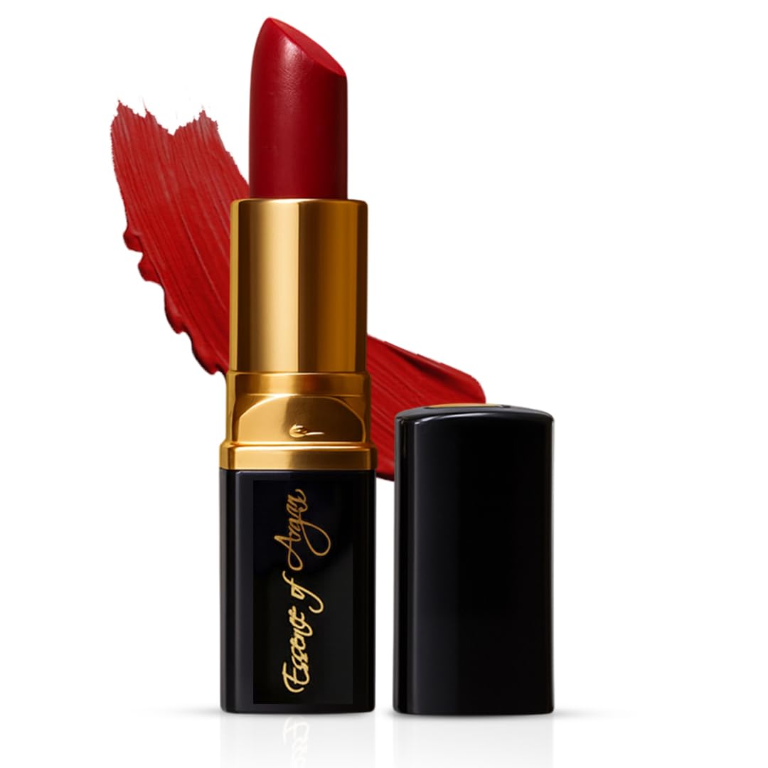 Essence of Argan Moisturizing Lipstick - Enriched with 100% Pure Organic Argan Oil, Shea Butter - Voluptuous Sexy Lips - Sunscreen, Hydration & Nourishing - Long Lasting Lip Balm - Cabernet