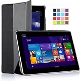 ASUS Transformer Book T100 Chi Case, IVSOÂ® ASUS Transformer Book T100 Chi Case - Ultra-Slim and Ultra-light High Quality PU Leather Folio Case Stand Cover for ASUS Transformer Book T100 Chi 10.1-inch (2015 Version) Tablet (Black)