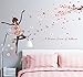 BIBITIME Beautiful Flower Wall Decal for Living Room Porch Nursery Couple Bedroom Vinyl Sticker Kids Room Decor Vinyl Mural (Reference, Dancing Girl Tree Branches Flowers)