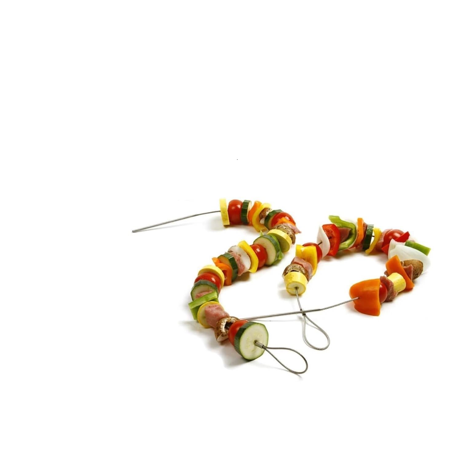 Lukata Stainless Steel Flexible Skewers Set of 2 - Metal Kebab BBQ Skewers – Perfect for Closed Lid BBQ Grilling Or *Ninja Type Grills