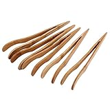 Water & Wood 5 Pcs Wood Color Bamboo Chinese Kongfu Tea Tweezers Teaware 17.5cm