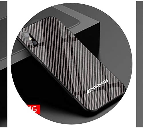 Hot Motorsport RS AMG Carbon Fiber Cover Case for iPhone 6 6S Plus 7 8 Plus X XS MAX XR GTR Luxury Tempered Glass Car Phone case,AMG,for iPhone X