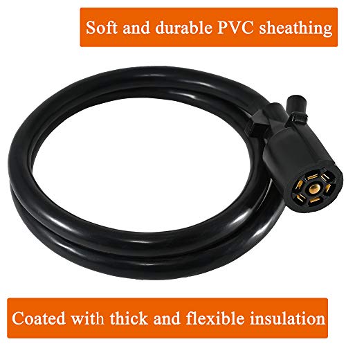 Oyviny Heavy Duty 7 Way Trailer Plug Cord with Double Prongs Connector