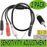 CCTV Microphone Outdoor Microphone for WiFi Security Camera IP: Audio Microphone CCTV Surveillance Microphone RCA with High Sensitive Preamp Amplified Pickup Device Mic External Camera Sound (2 Pack)